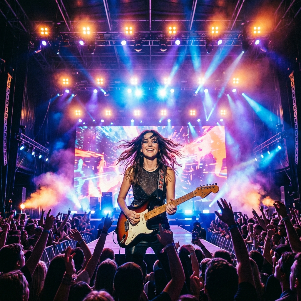 Band performing live
