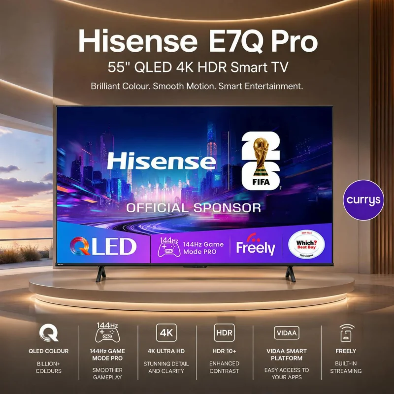 HISENSE E7Q PRO 55" QLED 4K HDR Smart TV with Freely - 55E7QTUK PRO #21