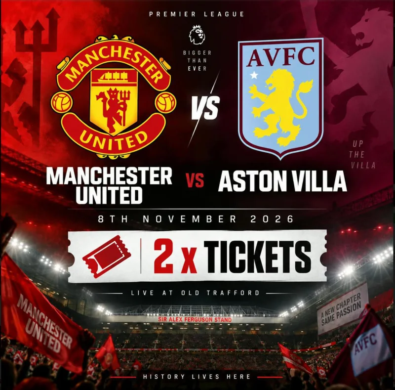 2 X MANCHESTER UNITED VS ASTON VILLA HOSPITALITY TICKETS 8TH NOVEMBER 2026 #3