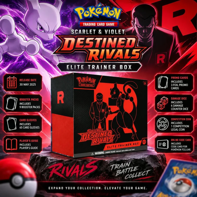 NEW POKÉMON SCARLET & VIOLET DESTINED RIVALS ELITE TRAINER BOX #30