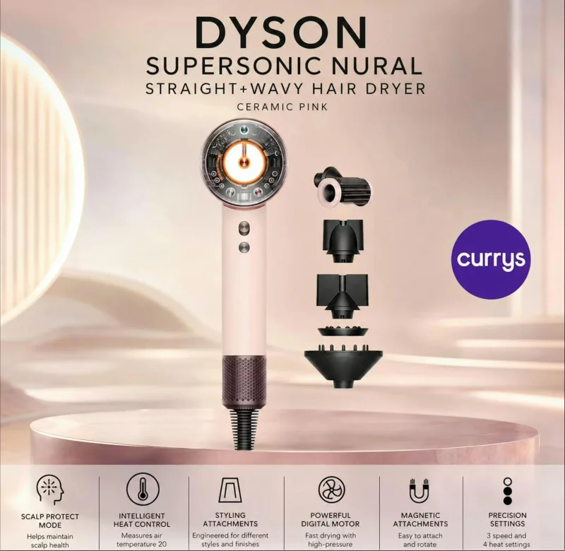DYSON SUPERSONIC NURAL STRAIGHT+WAVY HAIR DRYER - CERAMIC PINK #12