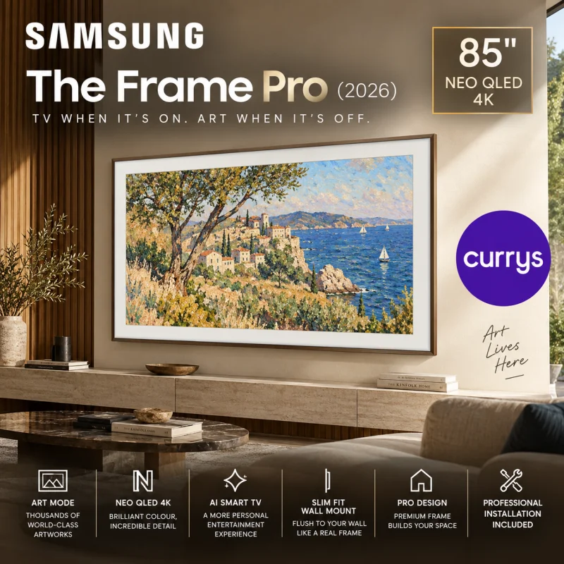 SAMSUNG THE FRAME PRO (2026) 85" NEO QLED 4K ART MODE SMART AI TV + INSTALLATION #1