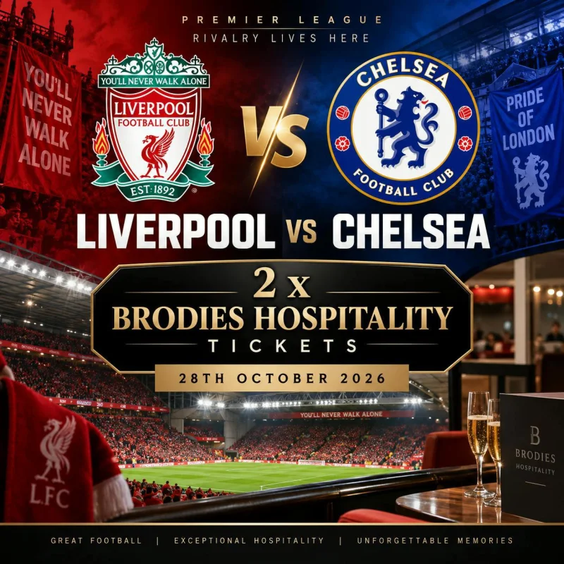 2 X LIVERPOOL VS CHELSEA BRODIES HOSPITALITY TICKETS 28TH OCTOBER 2026 #3