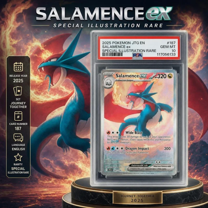 PSA 10 2025 POKEMON JTG EN-JOURNEY TOGETHER #187 SALAMENCE ex SIR