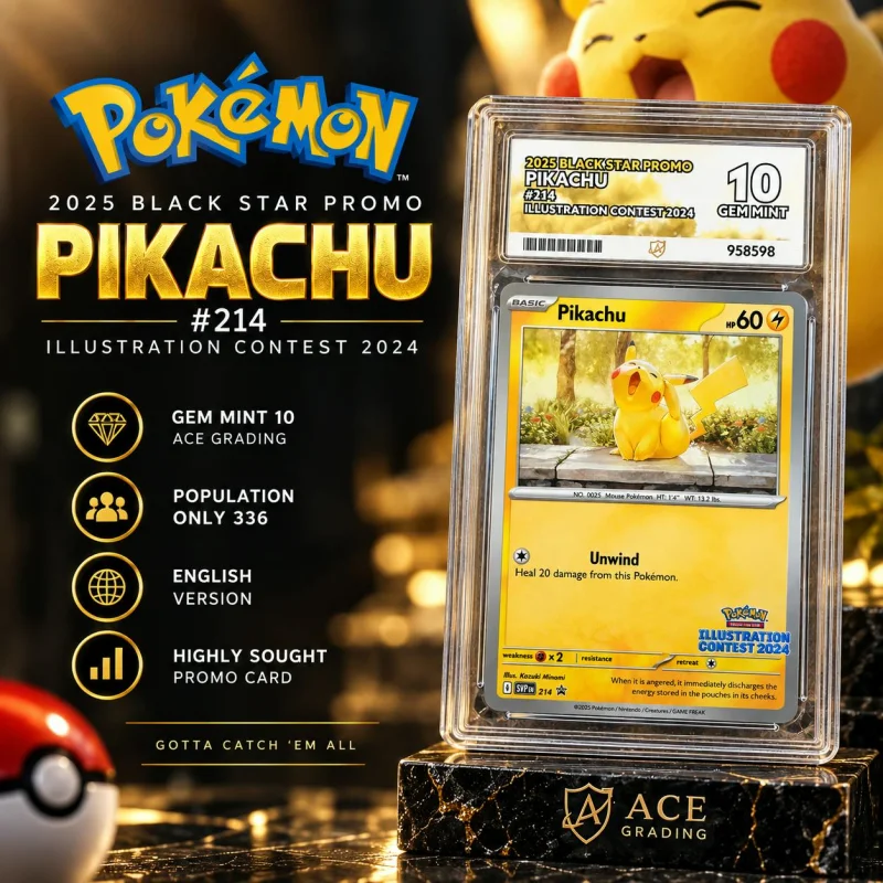 ACE 10 2025 BLACK STAR PROMO PIKACHU #214 ILLUSTRATION CONTEST