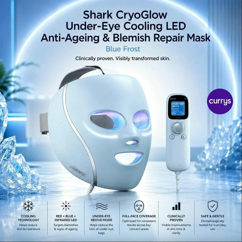 SHARK CRYOGLOW LED FACE MASK UNDER-EYE COOLING TECHNOLOGY #22