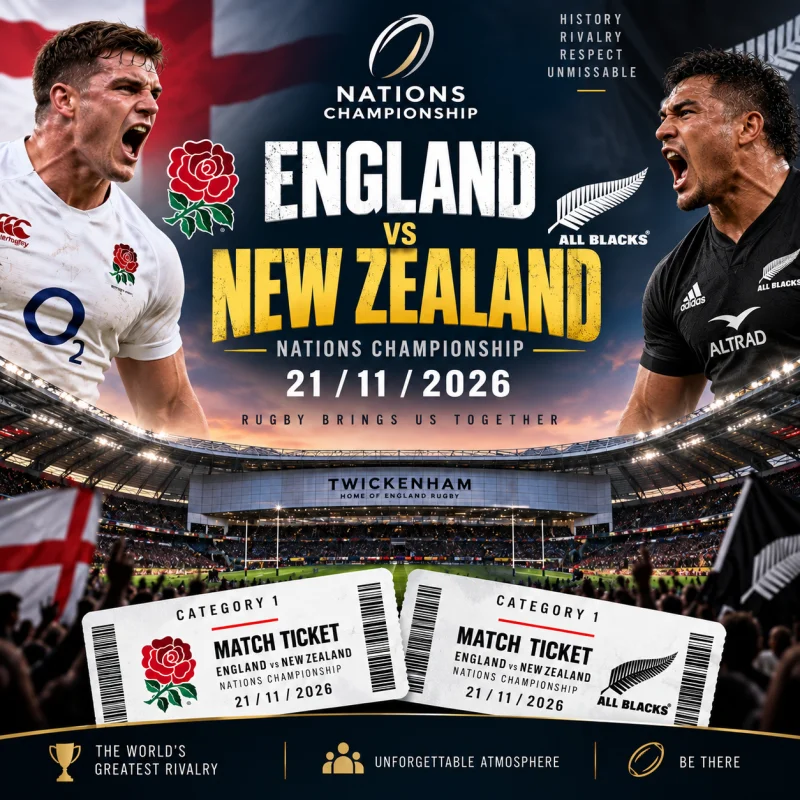 2 X CAT 1 ENGLAND VS NEW ZEALAND NATIONS CHAMPIONSHIP RUGBY 21/11/2026