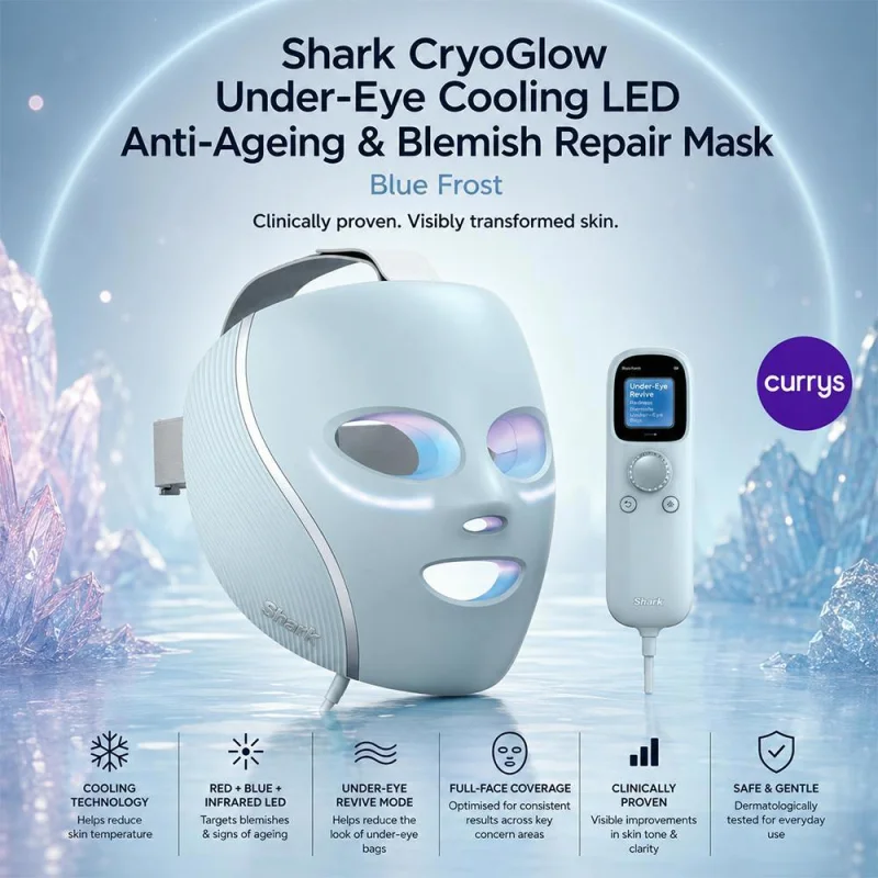 SHARK CRYOGLOW UNDER-EYE COOLING LED ANTI-AGEING REPAIR MASK - BLUE FROST #20