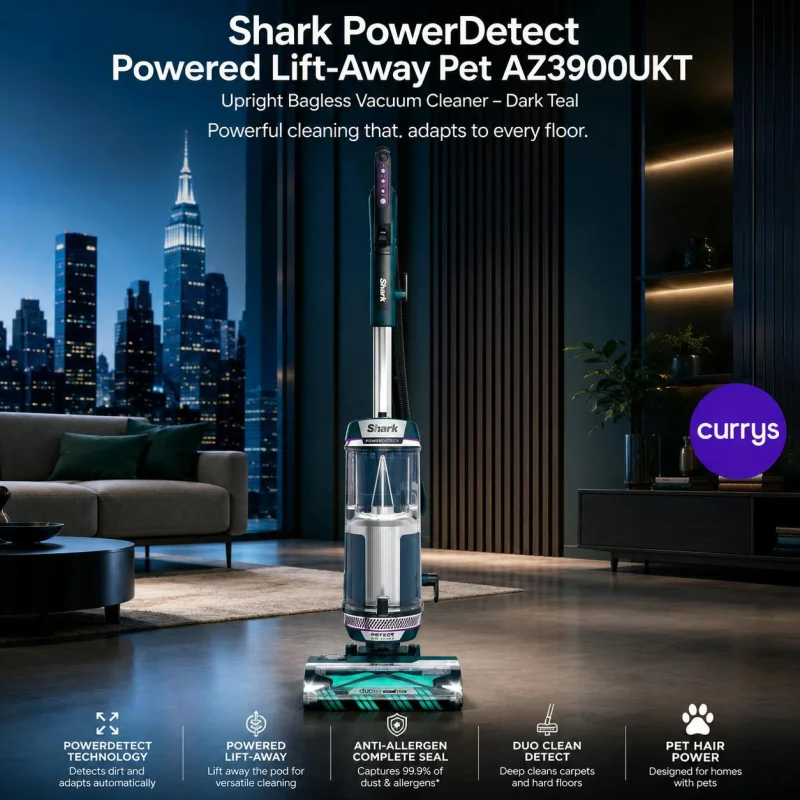 SHARK POWERDETECT POWERED LIFT-AWAY BAGLESS VACUUM CLEANER - DARK TEAL #22