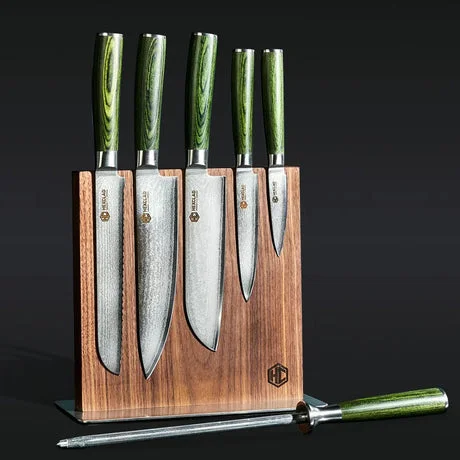 HexClad 6pc Japanese Damascus Steel Knife Set w/ Magnetic Knife Block 9th Oct 26
