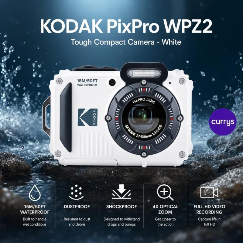 KODAK PixPro WPZ2 Tough Compact Camera - White #2