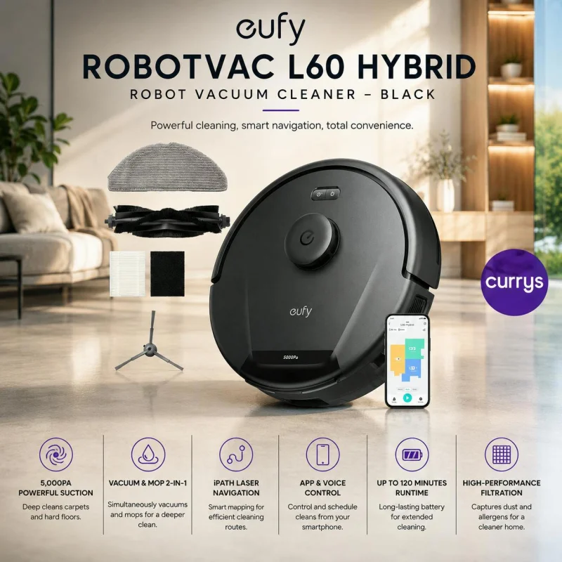 EUFY ROBOVAC L60 HYBRID ROBOT VACUUM CLEANER - BLACK #22