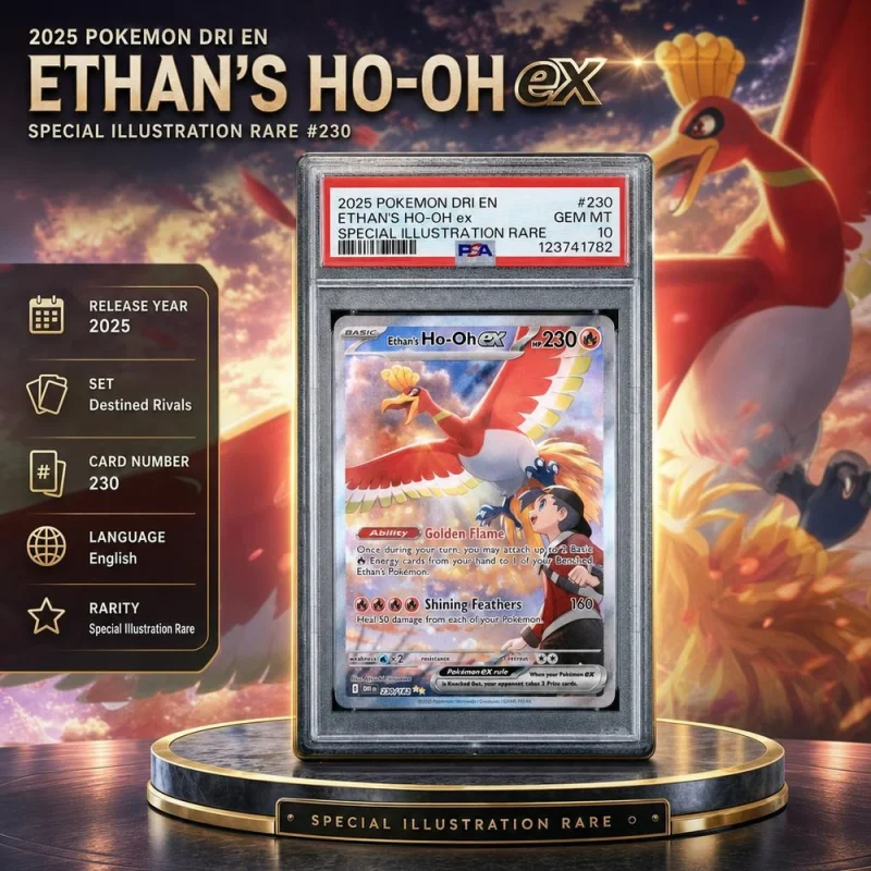 PSA 10 2025 POKEMON DRI EN-DESTINED RIVALS #230 ETHAN'S HO-OH ex SIR