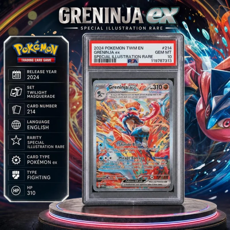 PSA 10 2024 POKEMON TWM EN-TWILIGHT MASQUERADE #214 GRENINJA ex SIR