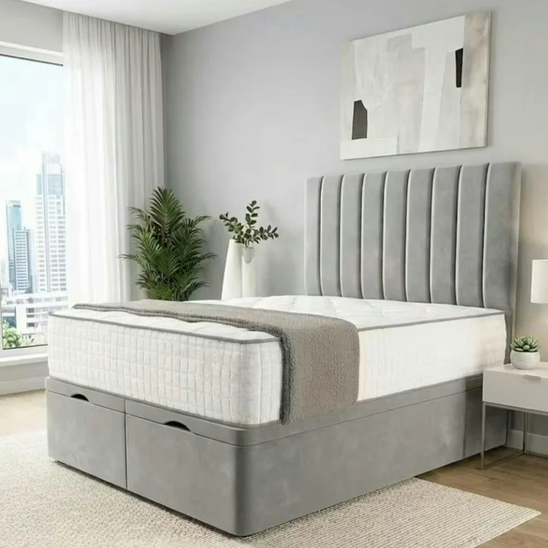 LUXURY OTTOMAN BED BUNDLE - FRAME, MATTRESS + CHOICE OF SIZE & FABRIC