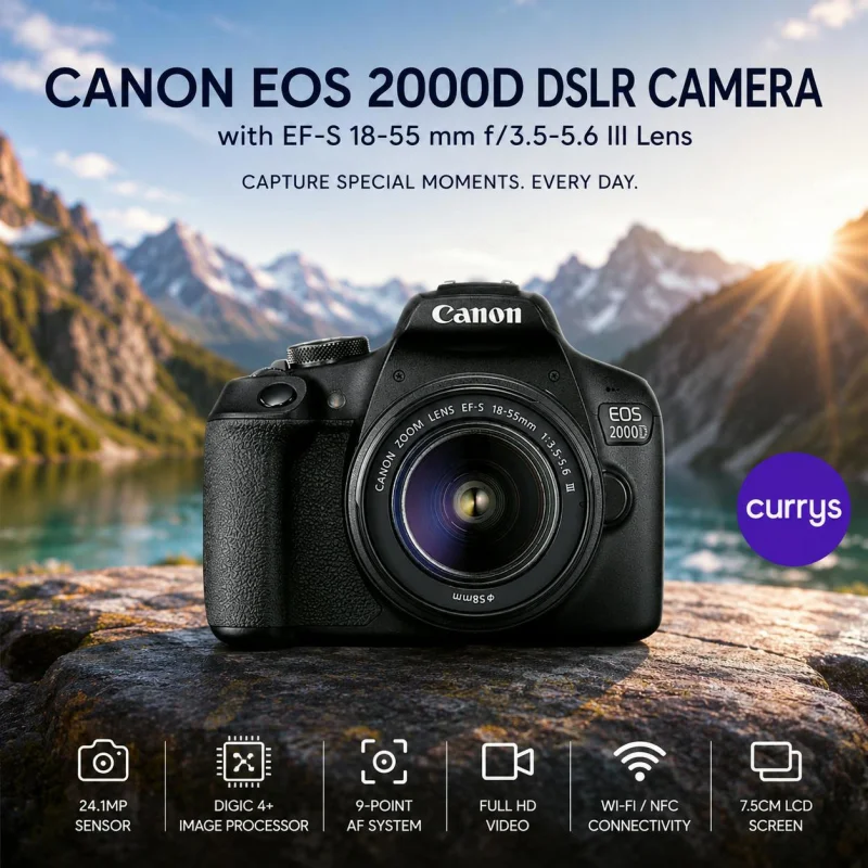 CANON EOS 2000D DSLR CAMERA & 18-55 MM LENS #22