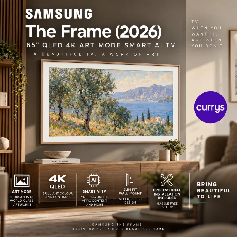 SAMSUNG THE FRAME (2026) 65" QLED 4K ART MODE SMART AI TV + INSTALLATION #1