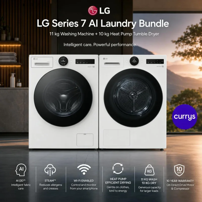 LG SERIES 7 AI WASHING MACHINE & DRYER BUNDLE #22