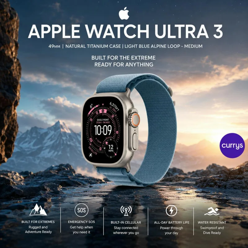 APPLE WATCH ULTRA 3 CELLULAR 49MM – TITANIUM LIGHT BLUE ALPINE LOOP #22