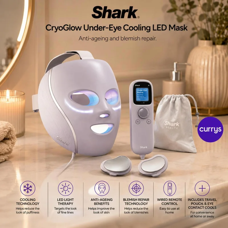 SHARK CRYOGLOW UNDER-EYE COOLING LED ANTI-AGEING REPAIR MASK – LILAC CHILL #22