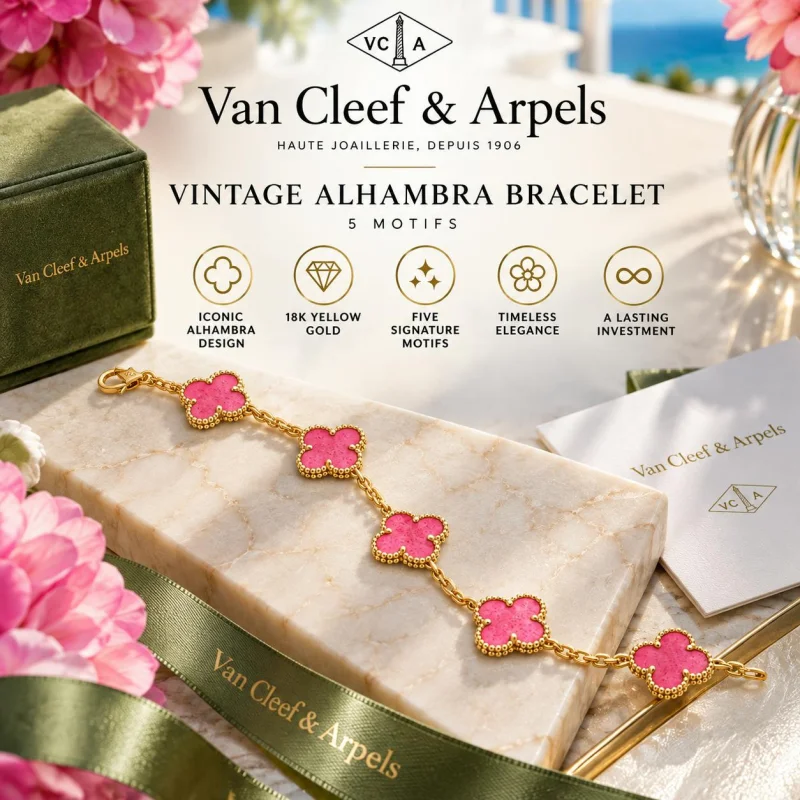 NEW RELEASE 18K GOLD VON CLEEF VINTAGE ALHAMBRA BRACELET