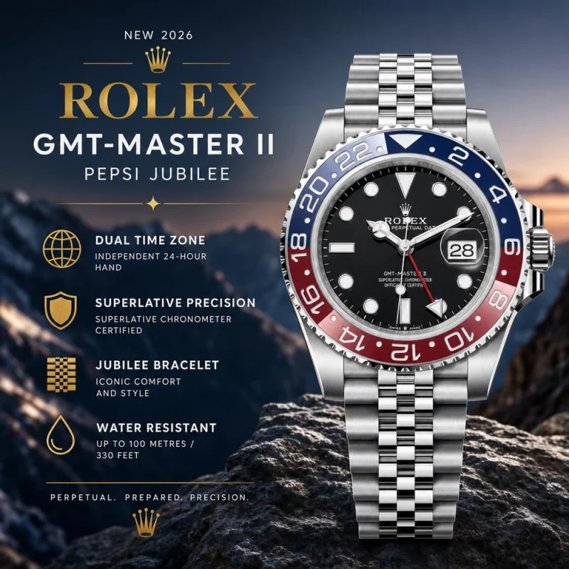 NEW 2026 ROLEX GMT-MASTER II PEPSI JUBILEE