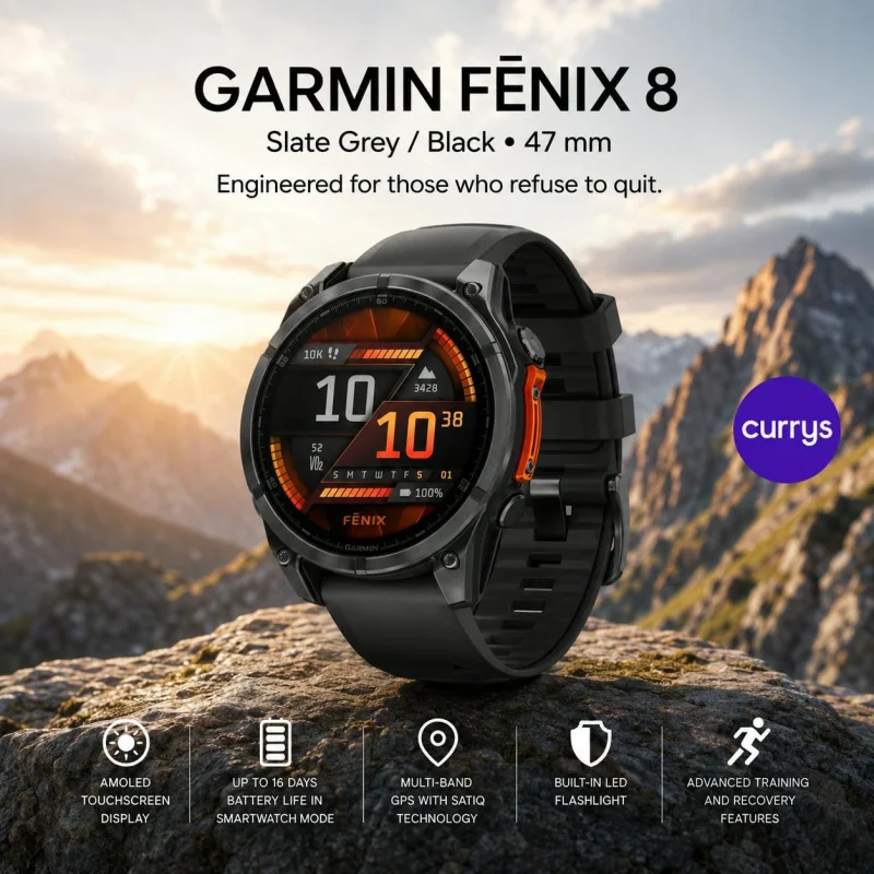 GARMIN FENIX 8 AMOLED SMART WATCH - SLATE GREY & BLACK, 47 MM #22