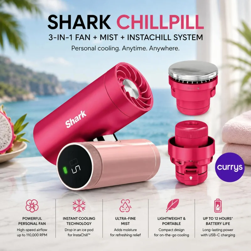 SHARK CHILLPILL 3-IN-1 FAN, MIST & INSTACHILL SYSTEM - DRAGON FRUIT #23