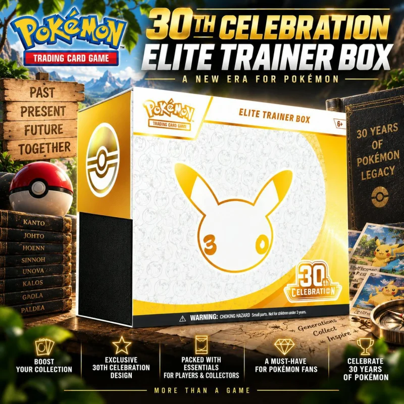 BRAND NEW RELEASE POKÉMON TCG: 30TH CELEBRATION ELITE TRAINER BOX #8