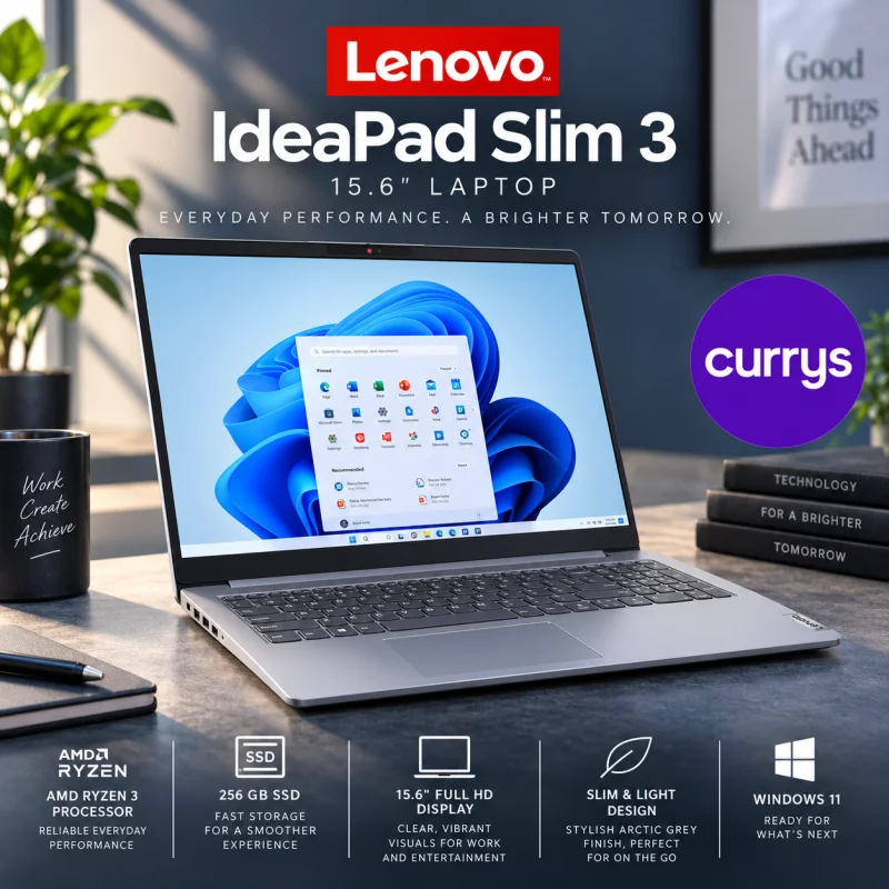 LENOVO IDEAPAD SLIM 3 15.6" LAPTOP - RYZEN 3, 256 GB SSD, ARCTIC GREY #1