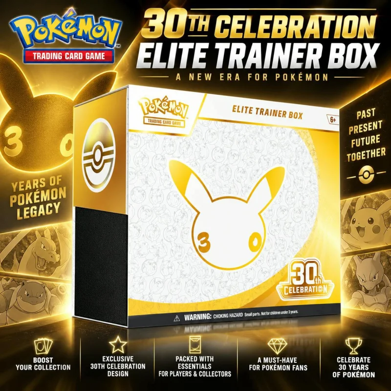 BRAND NEW RELEASE POKÉMON TCG: 30TH CELEBRATION ELITE TRAINER BOX #5