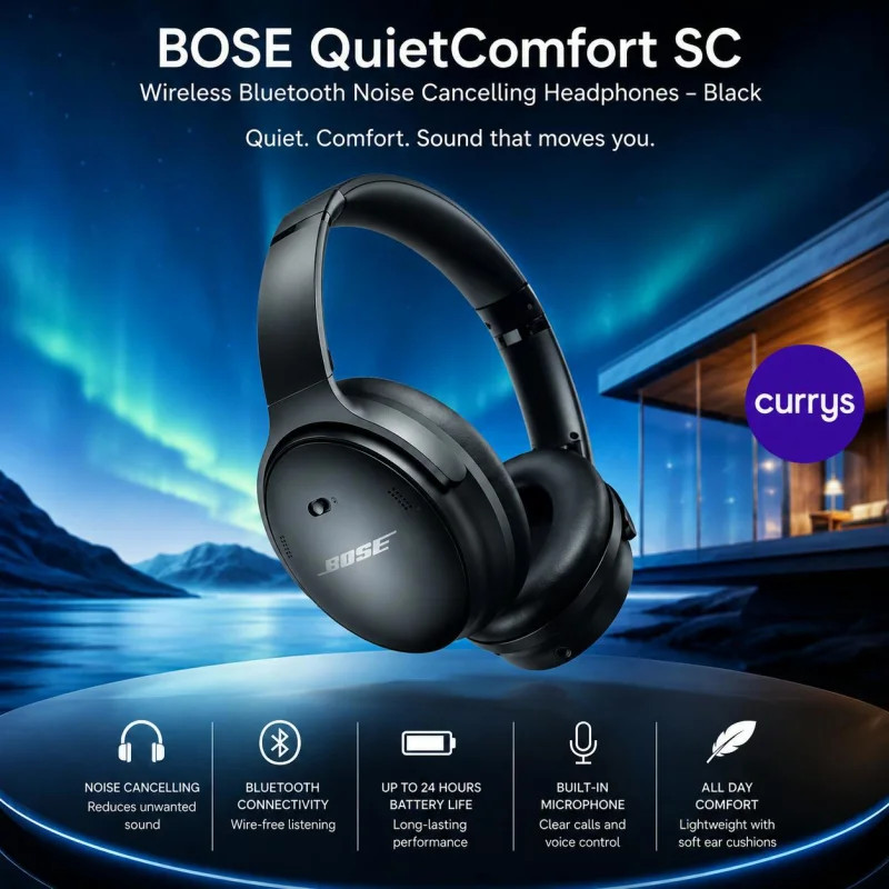 BOSE QUIETCOMFORT SC WIRELESS NOISE CANCELLING HEADPHONES – BLACK #22
