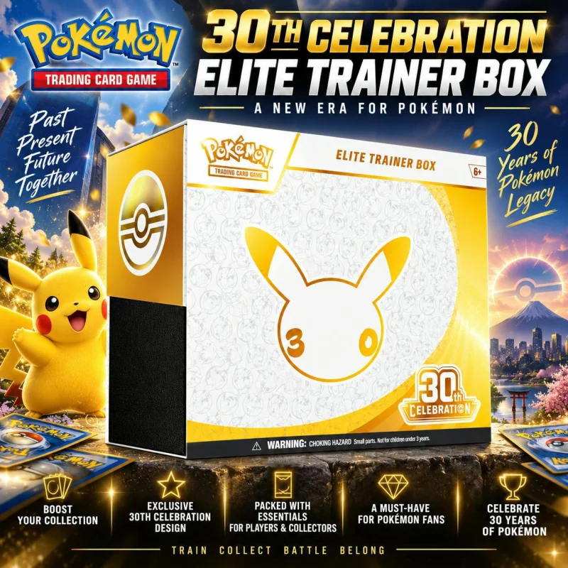 BRAND NEW RELEASE POKÉMON TCG: 30TH CELEBRATION ELITE TRAINER BOX #11