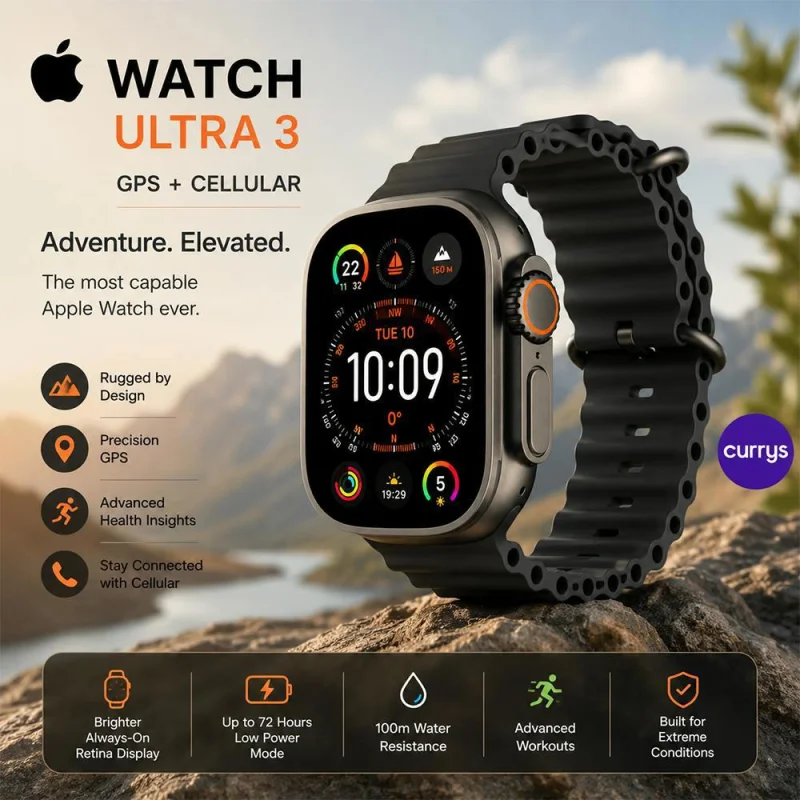 APPLE WATCH ULTRA 3 CELLULAR - 49 MM BLACK TITANIUM & BLACK OCEAN BAND #20