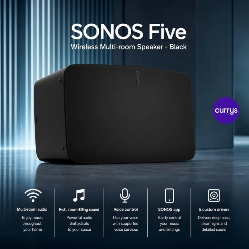 SONOS Five Wireless Multi-room Speaker - Black #2