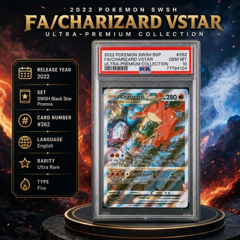 PSA 10 2022 POKEMON SWSH BLACK STAR PROMO #262 FA/CHARIZARD VSTAR