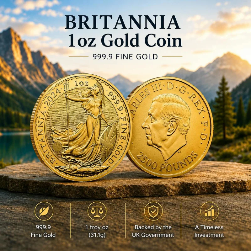 BRITANNIA 1OZ GOLD COIN 999.9 FINE GOLD or £2500 #22