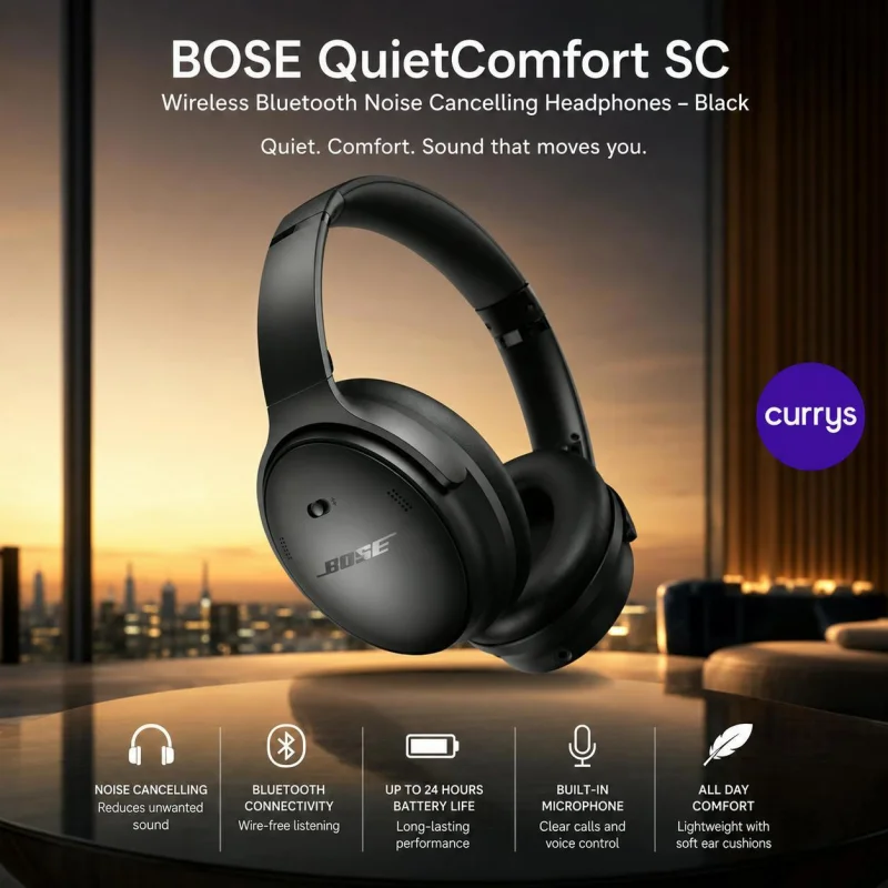 BOSE QUIETCOMFORT SC WIRELESS BLUETOOTH NOISE-CANCELLING HEADPHONES #21