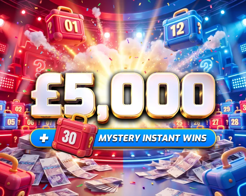 £5,000 Cash + 30 Mystery Instant Wins!