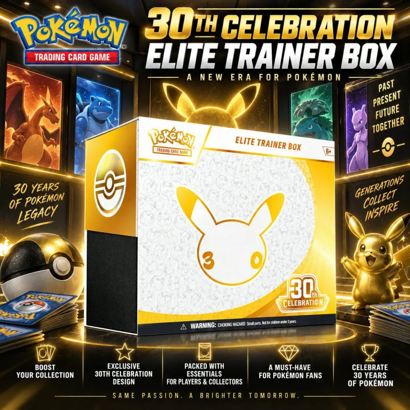 BRAND NEW RELEASE POKÉMON TCG: 30TH CELEBRATION ELITE TRAINER BOX #5