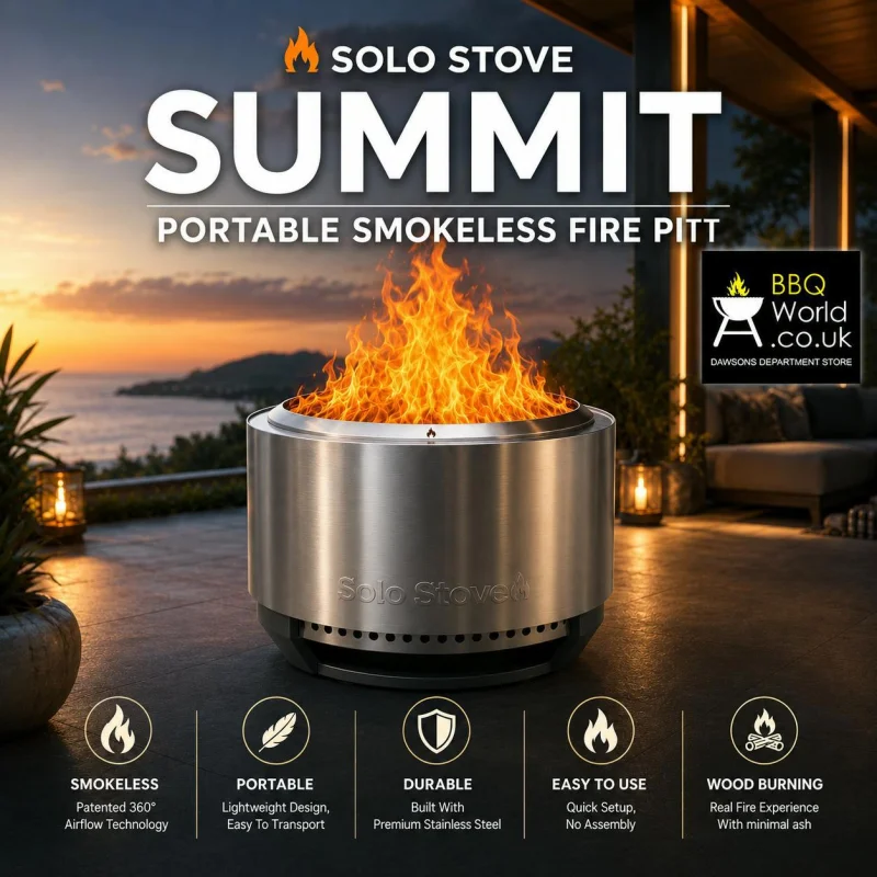 NEW SOLO STOVE SUMMIT 24 STAINLESS STEEL FIRE PIT + COVER #26